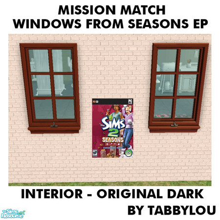 Sims 2 — TL - MM JustVisiting+TruthDividerWinFrameInt OrigDarkWd by TabbyLou — Maxis Original Dark Wood Interior Frame
