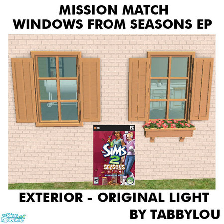 Sims 2 — TL - MM JustVisiting+TruthDividerWinFrameExt OrigLightWd by TabbyLou — Maxis Original Light Wood Exterior Frame
