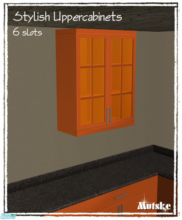 Sims 2 — Uppercabinet Stylish 04 by Mutske — New Mesh. Uppercabinet for the Stylish kitchen Counter. Has 6 slots. Use M
