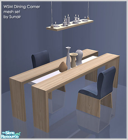 Sims 2 — WSM Diningroom - Mesh set by Sunair — WSM Diningroom - Mesh set (lightwood)