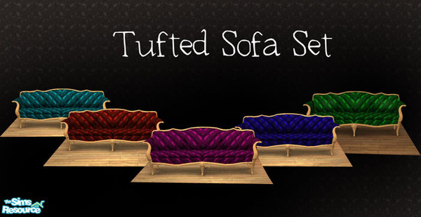 Sims 2 — Tufted Sofa Set by FrozenStarRo — Recolors of the basegame lap of Luxury Sofa. Enjoy!