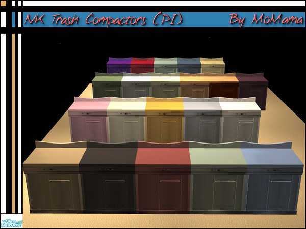 Sims 2 — NK Trash Compactors by MoMama — A set of trash compactors for emptying all that accumulated trash.