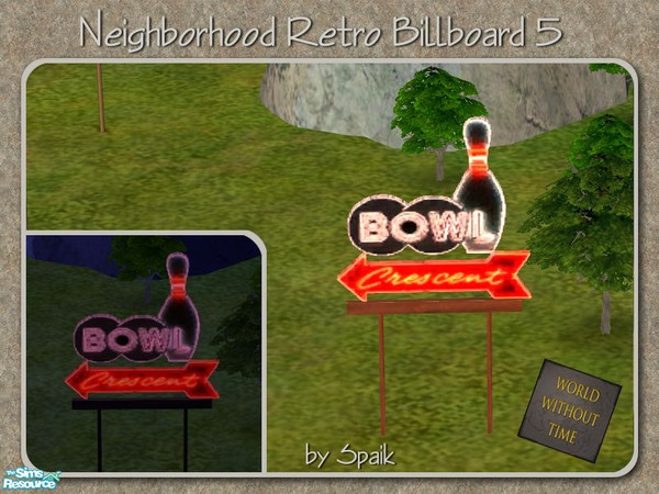 Sims 2 — NH Retro Billboard 5 by Spaik — A billboard that glows at night, to decorate your neighbourhood in retro style.