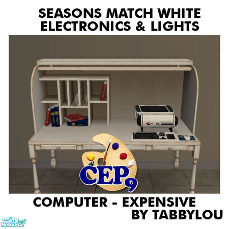 Sims 2 — TL - SM White Electronics+Lights ComputerExpensive by TabbyLou — Little Sister, WD15 Computer (Expensive)