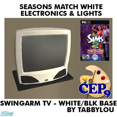 Sims 2 — TL - SM White Electronics+Lights SwingArmBlkBase by TabbyLou — 