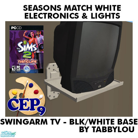 Sims 2 — TL - SM White Electronics+Lights SwingArmWhiteBase by TabbyLou — 
