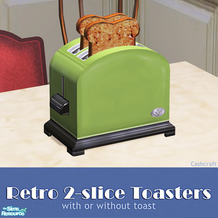 Sims 2 — Retro 2-Slice Toasters - Avocado Recol by Cashcraft — A retro toaster (with or without toast) in 6 classic