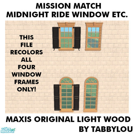 Sims 2 — TL - MM MidnightRideWindowEtcFrame OrigLightWd by TabbyLou — Maxis Original Light Wood Recolor of the FRAMES
