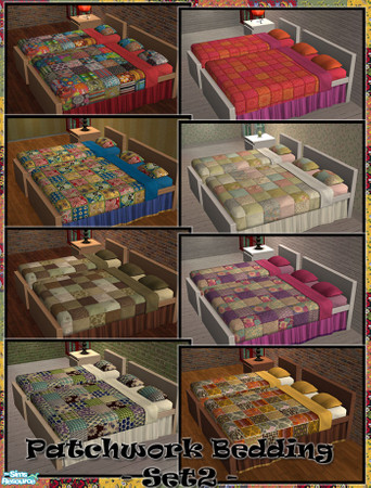 Sims 2 — Patchwork Bedding - Set2 by Donnha — Another set of patchwork themed bedding.