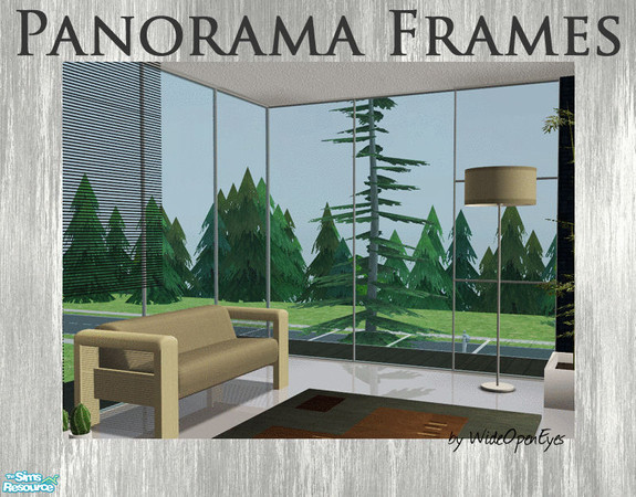 Sims 2 — Panorama Frames Set by wideopeneyes — A decorative inner frame to go with the Panorama Windows. The set includes