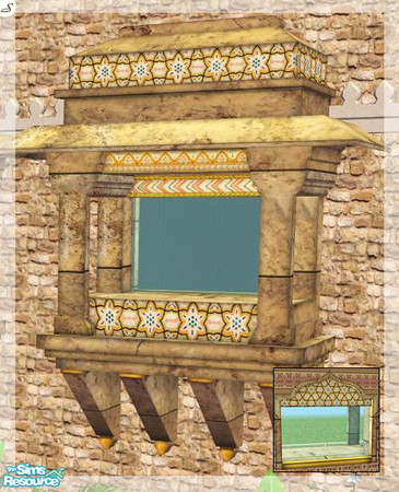 Sims 2 — The Haveli Window - rec2 (yellow) by senemm — A traditional indian window with detailed textures - The set