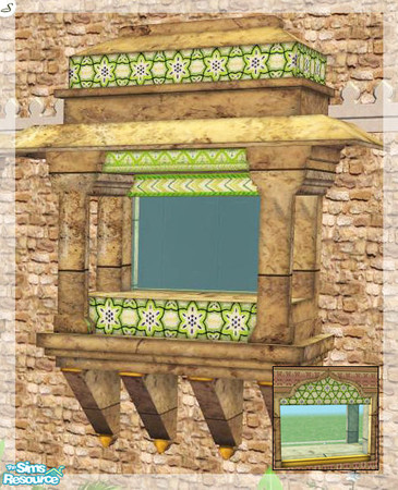 Sims 2 — The Haveli Window - rec3 (green) by senemm — A traditional indian window with detailed textures - The set