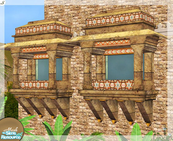 Sims 2 — The Haveli Window - mesh by senemm — A traditional indian window with detailed textures - The set contains 1