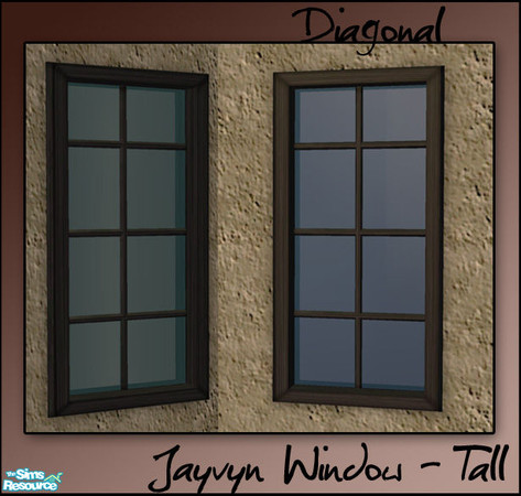 Sims 2 — Jayvyn Build Set - Long Window - Diagonal by sim_man123 — Diagonal version of my Long Jayvyn Window. Required if