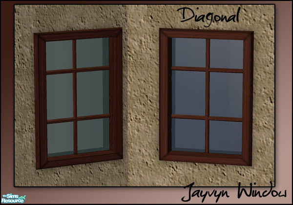 Sims 2 — Jayvyn Build Set - Regular Window - Diagonal by sim_man123 — Diagonal version of my Regular Jayvyn Window.