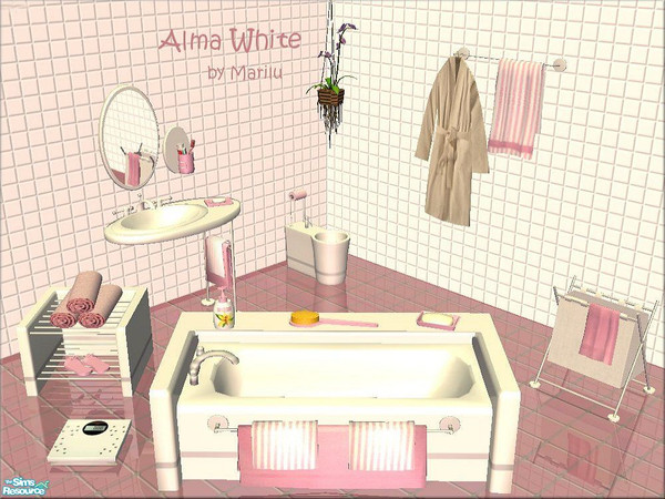 Sims 2 — Alma White by marilu — white Recolor from Set Alma