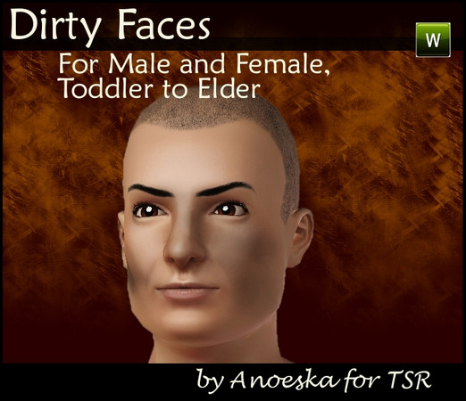 Sims 3 — Dirty Face 3 by AnoeskaB — Dirty face for male and female, from toddler to elder. Has 1 recolorable layer and