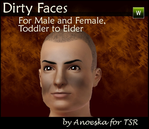 Sims 3 — Dirty Face 4 by AnoeskaB — Dirty face for male and female, from toddler to elder. Has 1 recolorable layer and