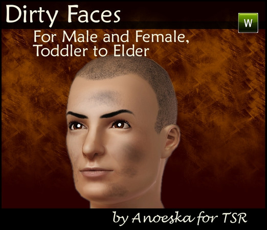 Sims 3 — Dirty Face 1 by AnoeskaB — Dirty face for male and female, from toddler to elder. Has 1 recolorable layer and