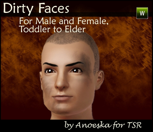 Sims 3 — Dirty Face 2 by AnoeskaB — Dirty face for male and female, from toddler to elder. Has 1 recolorable layer and