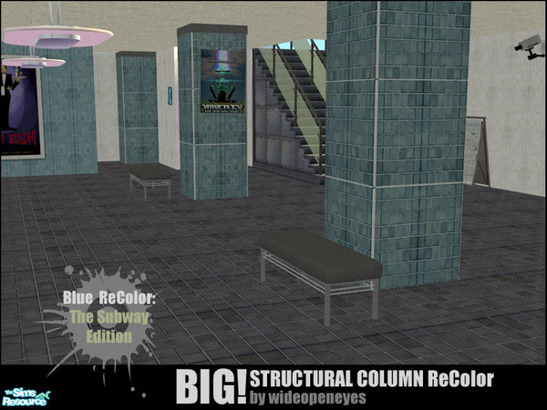 Sims 2 — BIG! Column - Subway Edition Blue by wideopeneyes — This is a recolor for the BIG! Structural Column mesh I
