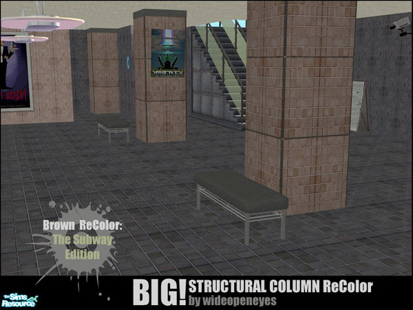 Sims 2 — BIG! Column - Subway Edition Brown by wideopeneyes — This is a recolor for the BIG! Structural Column mesh I