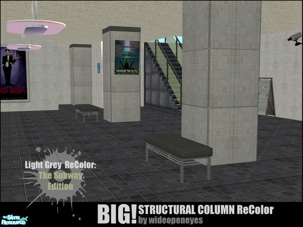 Sims 2 — BIG! Column - Subway Edition Grey by wideopeneyes — This is a recolor for the BIG! Structural Column mesh I