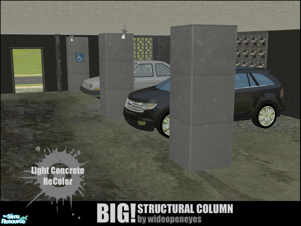 Sims 2 — BIG! Structural Column - Light Concrete by wideopeneyes — Sometimes you just want a big freakin\' column, lol.