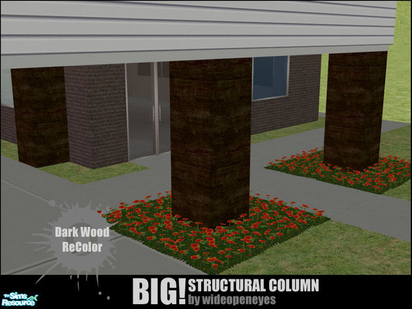 Sims 2 — BIG! Structural Column - Dark Wood by wideopeneyes — Sometimes you just want a big freakin\' column, lol. So