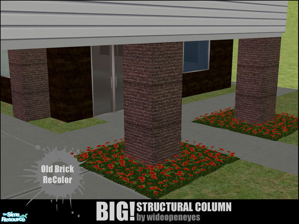 Sims 2 — BIG! Structural Column - Old Brick by wideopeneyes — Sometimes you just want a big freakin\' column, lol. So