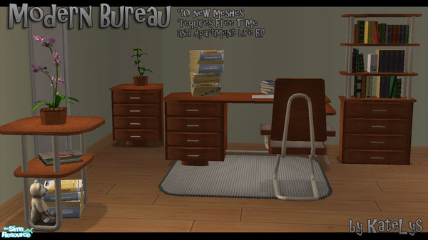Sims 2 — Modern Bureau by katelys — 10 new meshes 