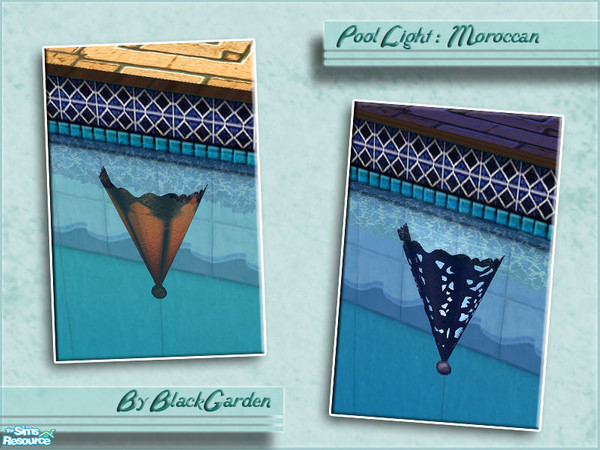 Sims 2 — Pool Lights - Moroccan by BlackGarden — The Maxis deck Moroccan light, converted into a pool light. The mesh