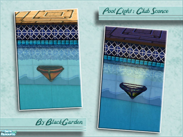 Sims 2 — Pool Lights - Club Sconce by BlackGarden — The Maxis club sconce wall light, converted into a pool light. The