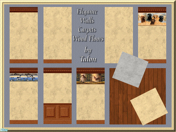 Sims 2 — Elegance by Cerulean Talon — Rich textures and peacefully calm colors combine in this lush wallpaper, carpet