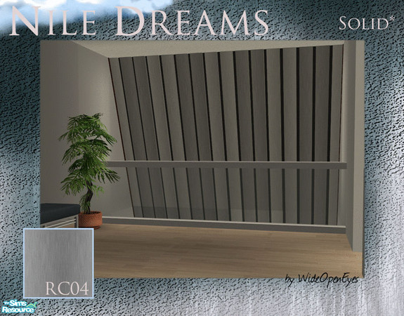 Sims 2 — Nile Dreams Solid - Aluminium by wideopeneyes — This is a recolor of the Nile Dreams solid wall/window. You will