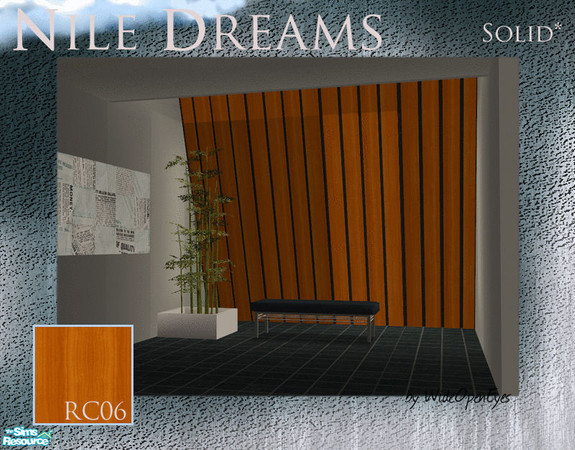 Sims 2 — Nile Dreams Solid - Cherry Wood by wideopeneyes — This is a recolor of the Nile Dreams solid wall/window. You