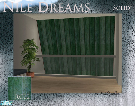 Sims 2 — Nile Dreams Solid - Weathered Copper by wideopeneyes — This is a recolor of the Nile Dreams solid wall/window.