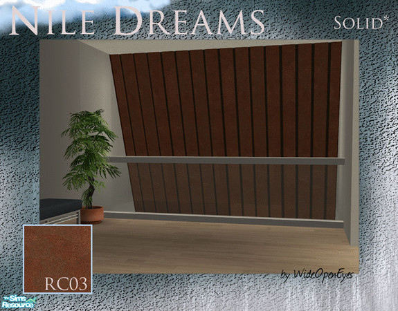 Sims 2 — Nile Dreams Solid - Rust by wideopeneyes — This is a recolor of the Nile Dreams solid wall/window. You will need