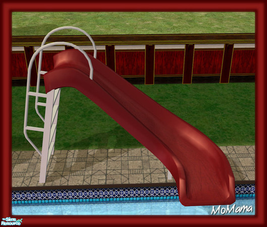Sims 2 — NK Sun Fun - Pool Slide by MoMama — A pool slide in red and white.