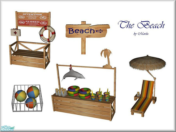 Sims 2 — The Beach by marilu — 8 Items for the Beach