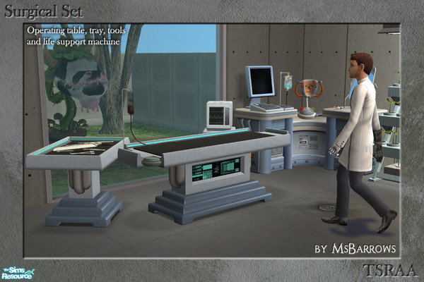 Sims 2 — Surgical Set by MsBarrows — What mad scientist\'s secret laboratory is complete without a stylish set of