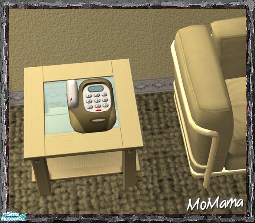 Sims 2 — NK Talk Time Phonality - Yellow by MoMama — The table phone from Free Time in Yellow.
