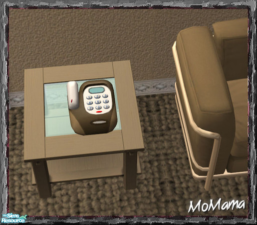 Sims 2 — NK Talk Time Phonality - Brown by MoMama — The table phone from Free Time in Brown.