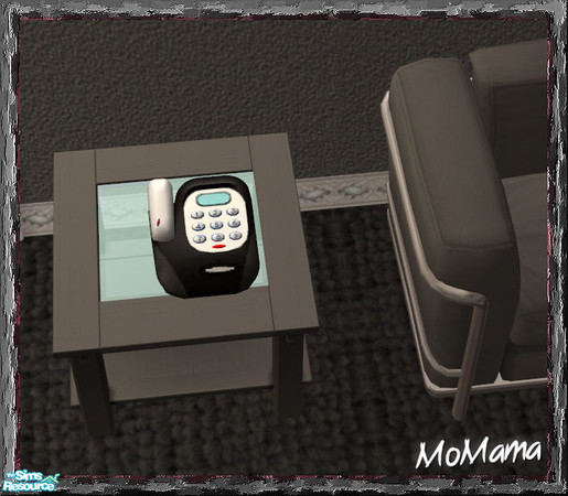 Sims 2 — NK Talk Time Phonality - Dark Grey by MoMama — The table phone from Free Time in Dark Grey.