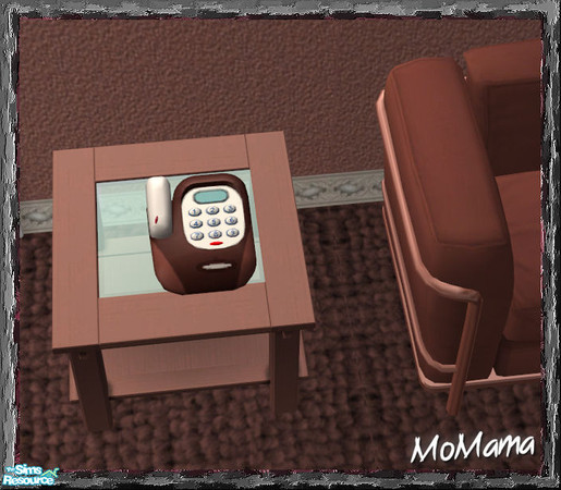 Sims 2 — NK Talk Time Phonality - Dark Rose by MoMama — The table phone from Free Time in Dark Rose.