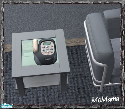 Sims 2 — NK Talk Time Phonality - Dusty Blue by MoMama — The table phone from Free Time in Dusty Blue.