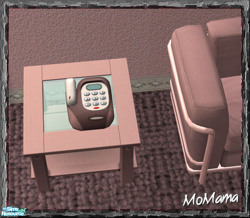 Sims 2 — NK Talk Time Phonality - Dusty Pink by MoMama — The table phone from Free Time in Dusty Pink.