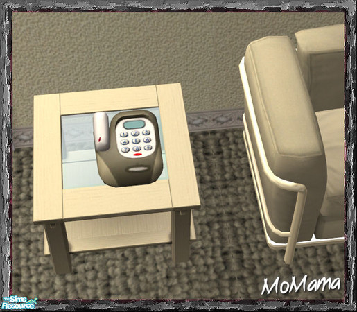 Sims 2 — NK Talk Time Phonality - Eggshell by MoMama — The table phone from Free Time in Eggshell.