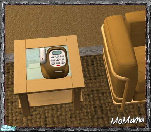 Sims 2 — NK Talk Time Phonality - Gold by MoMama — The table phone from Free Time in Gold.