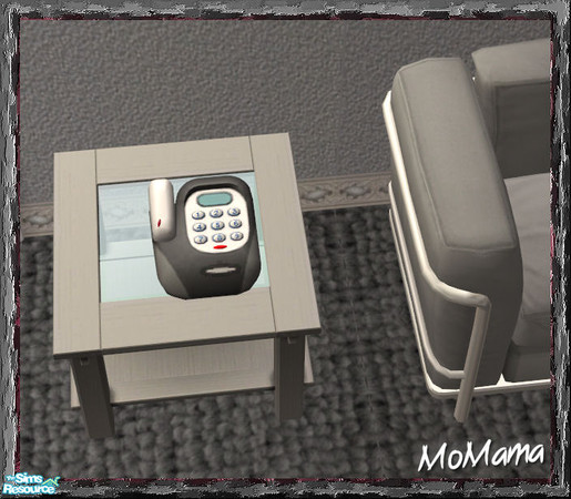 Sims 2 — NK Talk Time Phonality - Light Grey by MoMama — The table phone from Free Time in Light Grey.
